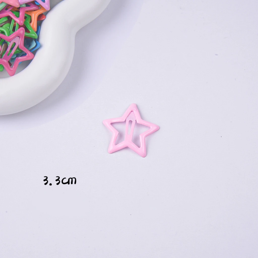 50/pcs Colorful Star BB Hair Clip Y2K Women\'s Grils Cute Metal Dopamine Hair Clip Box Hair Clip Headwear Hair Accessories