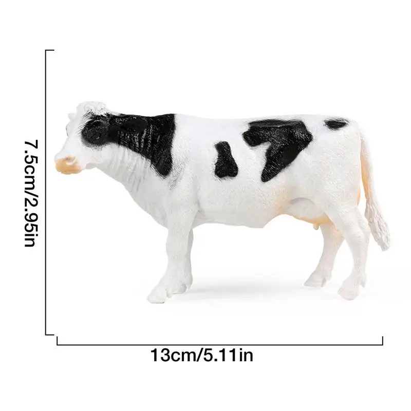 Modelo de vaca de granja de animales, figuras realistas de vaca de granja, juguete de colección seguro y duradero