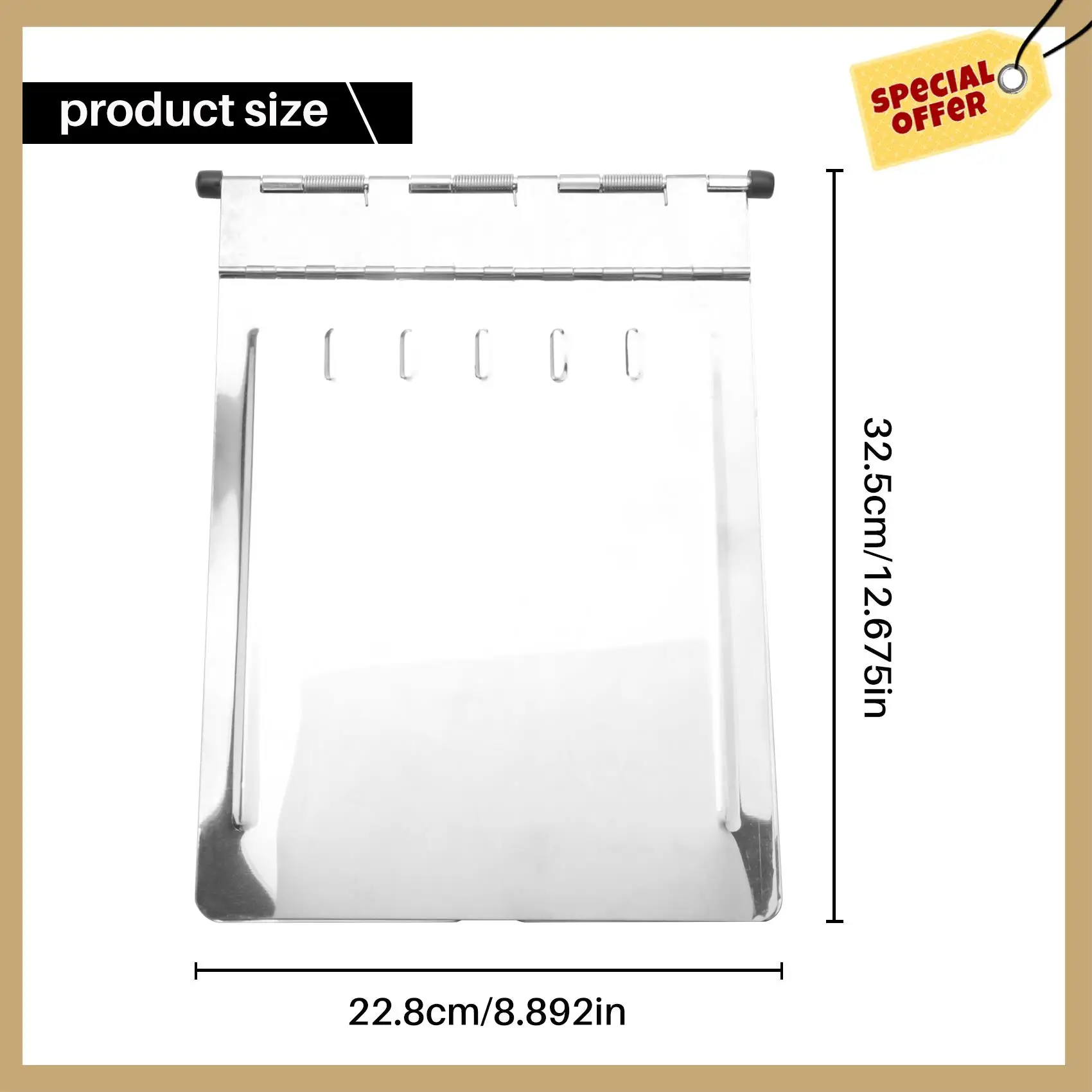 安定したパフォーマンス-金属クリップボード A4 ステンレス鋼患者記録フォルダークリップボードフォルダーオフィス学校教える Nu