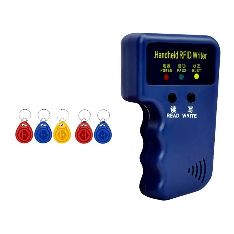 

Y23A-Handheld 125Khz RFID Card Reader Writer + 5 Keyfobs Copier Writer Duplicator Programmer ID Card Copy EM4305 T5577