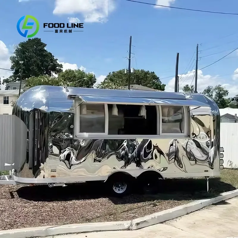 Customized Qingfeng Stainless Steel Mobile Food Cart Trailer - Cross-border Exclusive for Camping & Night Market Stalls