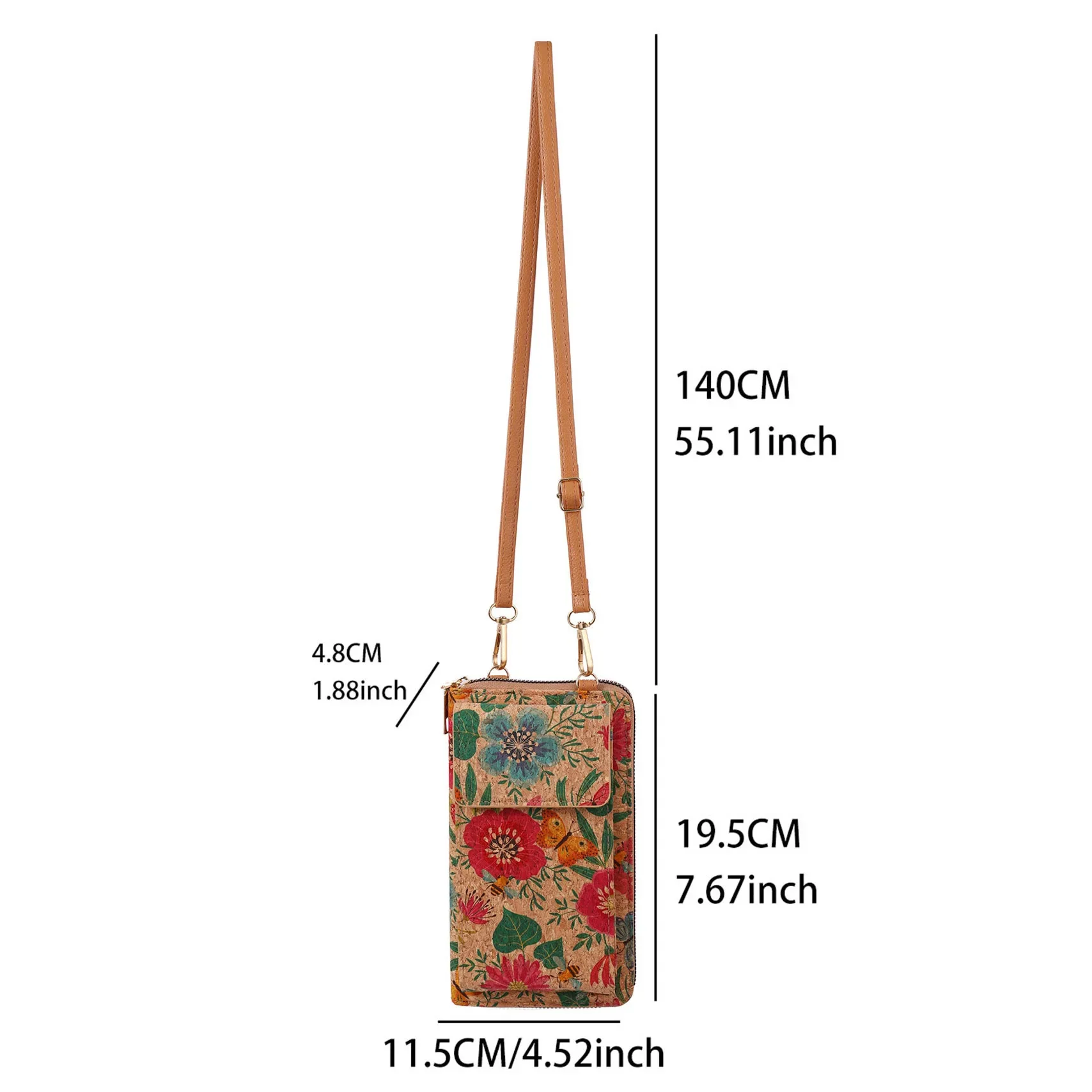 Multifunctional Large Capacity Wood Grain Mobile Phone Bag Versatile Coin Purse New Fashionable Retro Bohemian Style Wallet