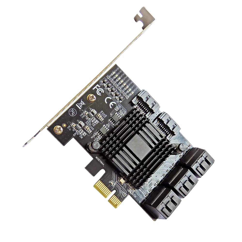 8-портовая карта адаптера SATA 3.0 Интерфейс PCIe X1 JMB575 — расширение памяти для настольных компьютеров