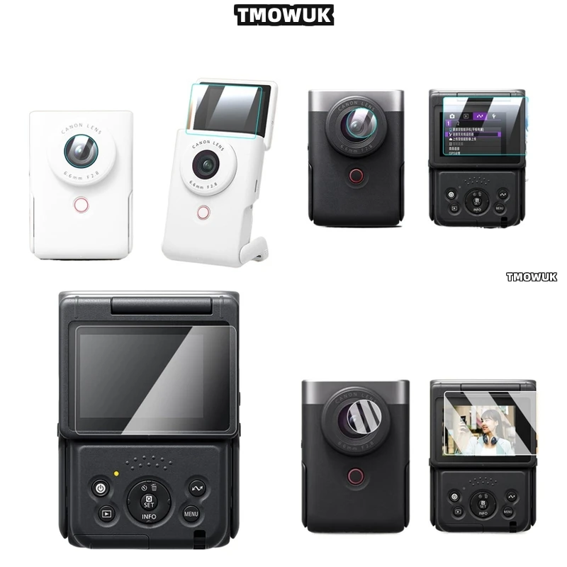 

For Canon Powershot V10 Vlog Camera, Full - Featured Hard Tempered Glass Protector, Full Cover For LCD, HD Film