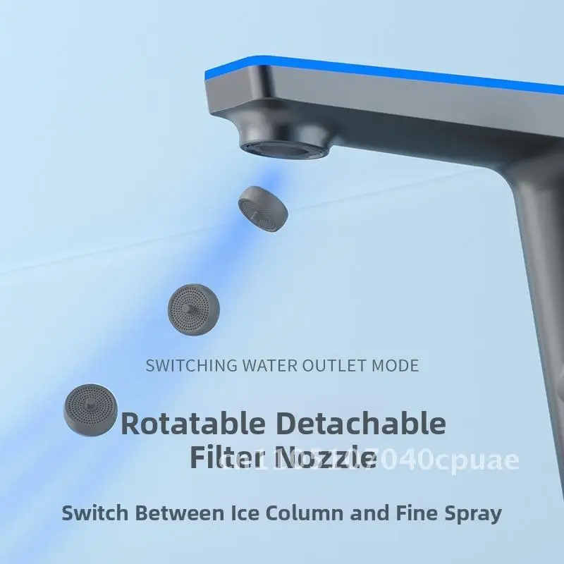 

LED Light Display Single Hole Bathroom Faucet High-End Temperature Indicator Basin Mixer Sink Faucet with Hot/Cold Water Modes