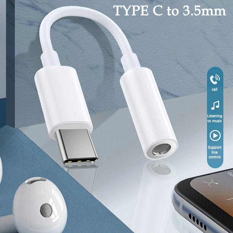 

Aux-адаптер с разъемом типа C на 3,5 мм, аудиокабель с разъемом USB C 3,5 мм, аксессуары для телефона, адаптер для кабеля типа C на 3,5 мм, адаптер для наушников