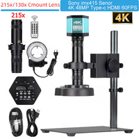 215X/150X Electronic Digital Microscope 4K 48MP/13MP TYPE-C USB HDMI VGA Microscope Video Camera Full Sets For Soldering Phone