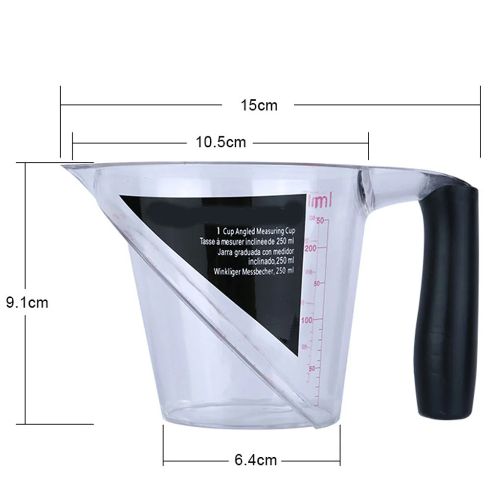 1Pcs Messbecher Kunststoff Abgestufte Transparente Haar Färben Dauerwelle Skala Tasse Hitzebeständige Anti Statische für Friseur Flüssigkeit
