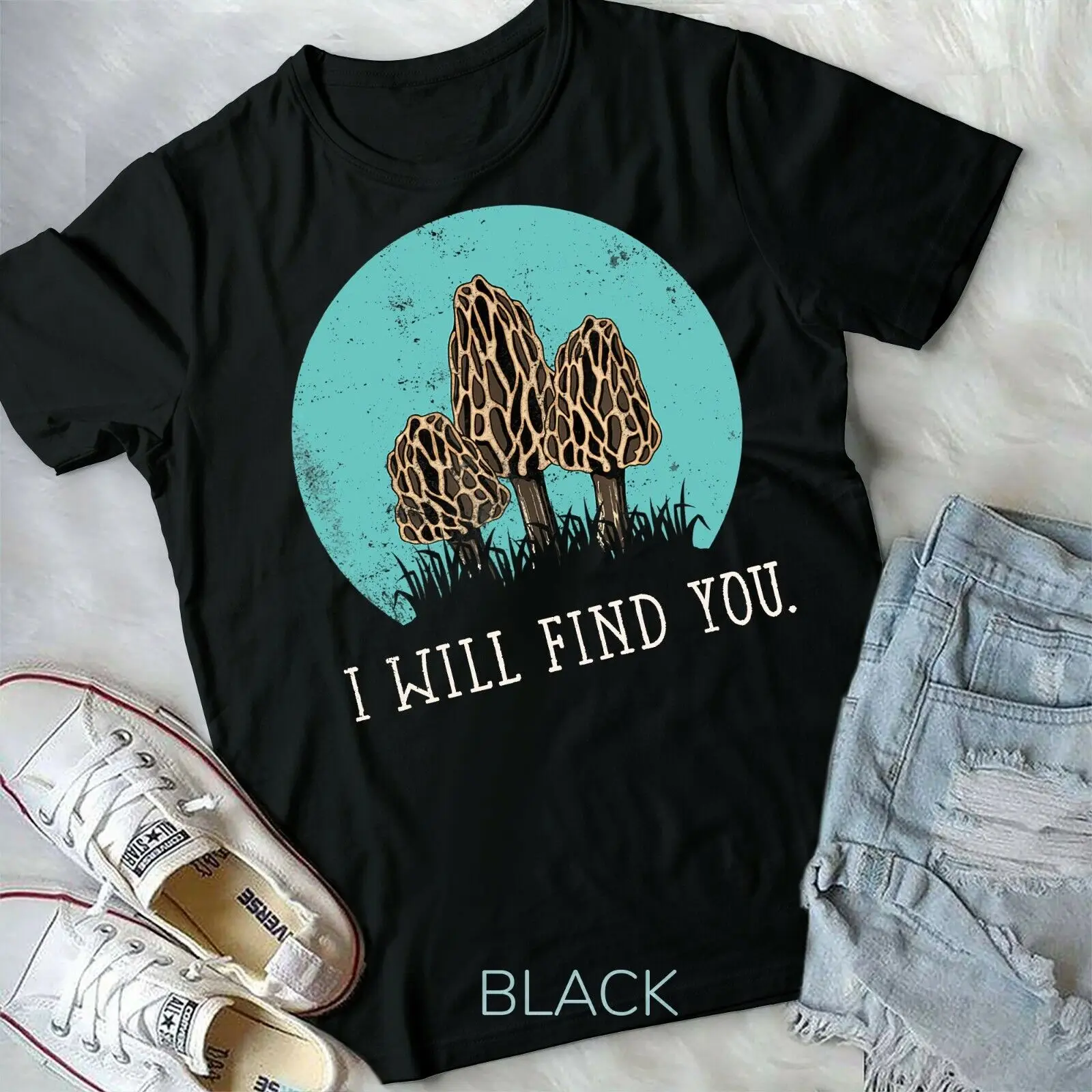 Hunting Morel Mushroom - Unisex Form T-Shirt