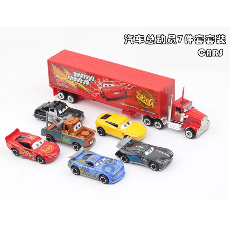 

7PCS Disney Pixar Cars Holiday Gifts Lightning McQueen Mater Champion Truck Boy Birthday Toys Car Model Toy Gift Set