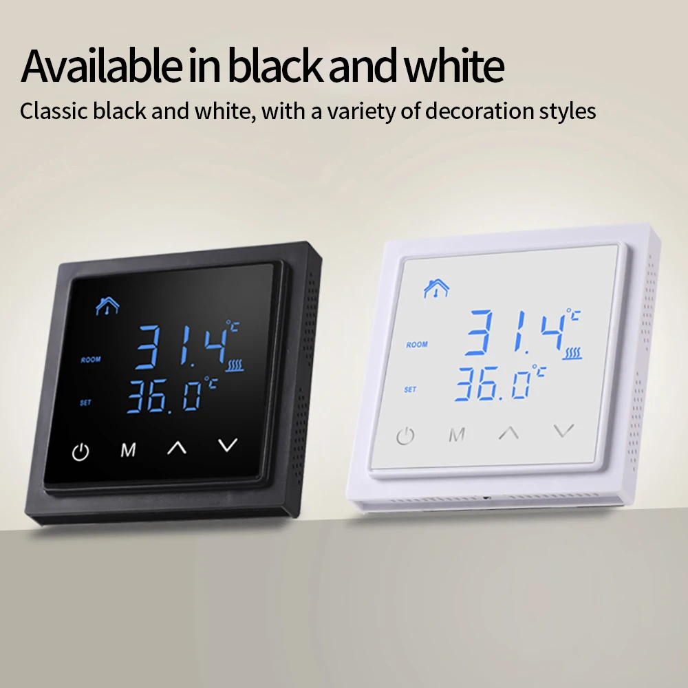 16A Smart Thermostat Floor Heating Temperature Controller with LED Touch Screen 85-265V Underfloor Electric Heating Control