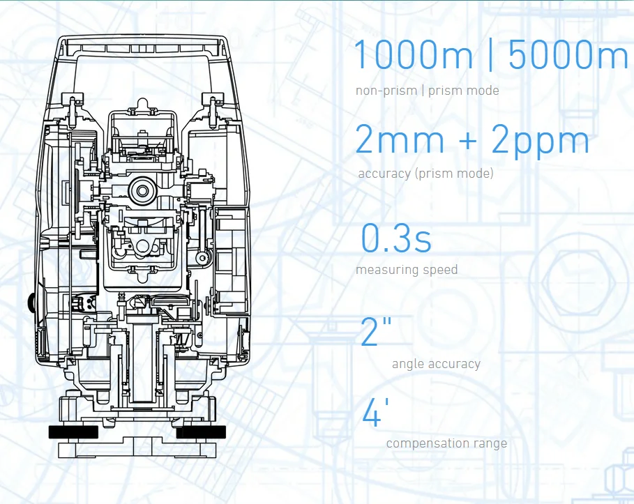 Station totale Ruide NTS-882R10M Document professionnel Instruments de mesure d'écran Dispositif d'arpentage