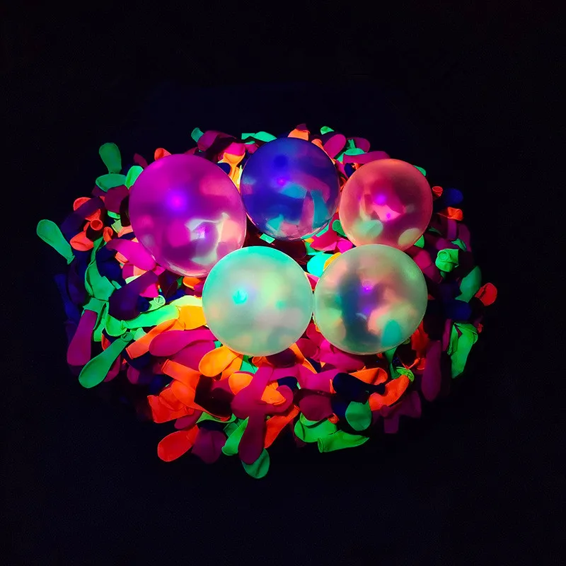 20/50/100 Piece 5/10 Inch Neon Fluorescent Balloons Ultraviolet Black Light Latex Balloons Baby Shower Birthday Party Decoration