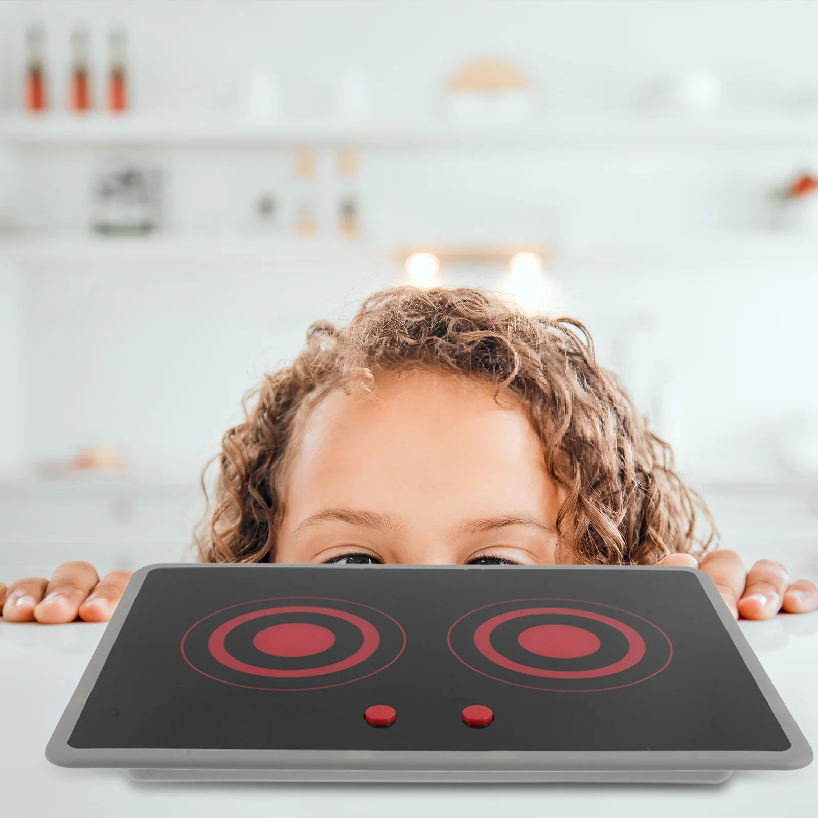 Kinderen spelen keukenapparaat Realistisch inductiefornuis Geluid Lichteffecten Doe alsof Keukenaccessoires Draagbaar bediend