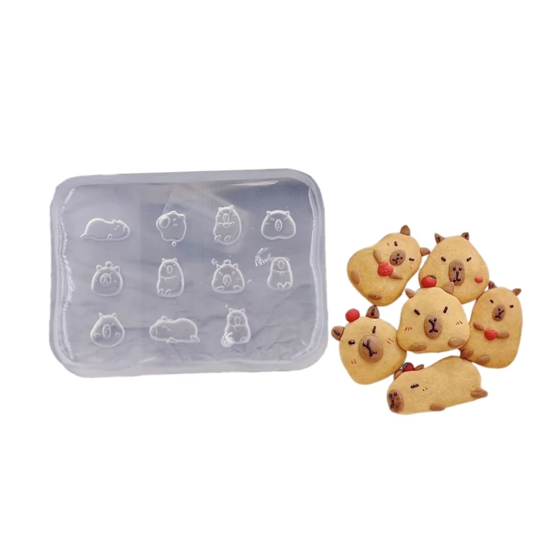 Cartoon Silicone Mold for DIY Miniature Play Mini Pastry Biscuit Cookie Cake Clay Mold Dollhouse Accessories