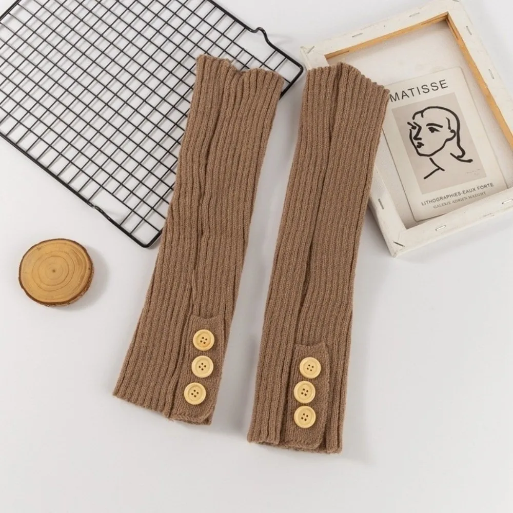 

New Solid Color Leg Warmers Thickened Button Mid-Calf Sock Harajuku Pile Sock Women