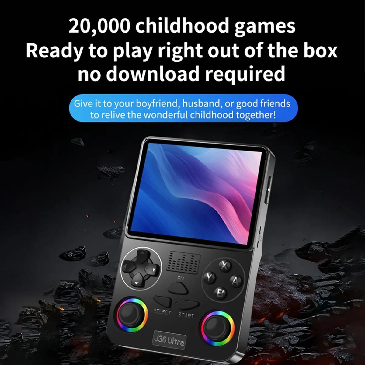《Factory Direct》J36 Ultra Retro Handheld Game Console 64G 20000 Games 3.5 Inch Video Portable Game Player Supports 20+ Simulator - view 4
