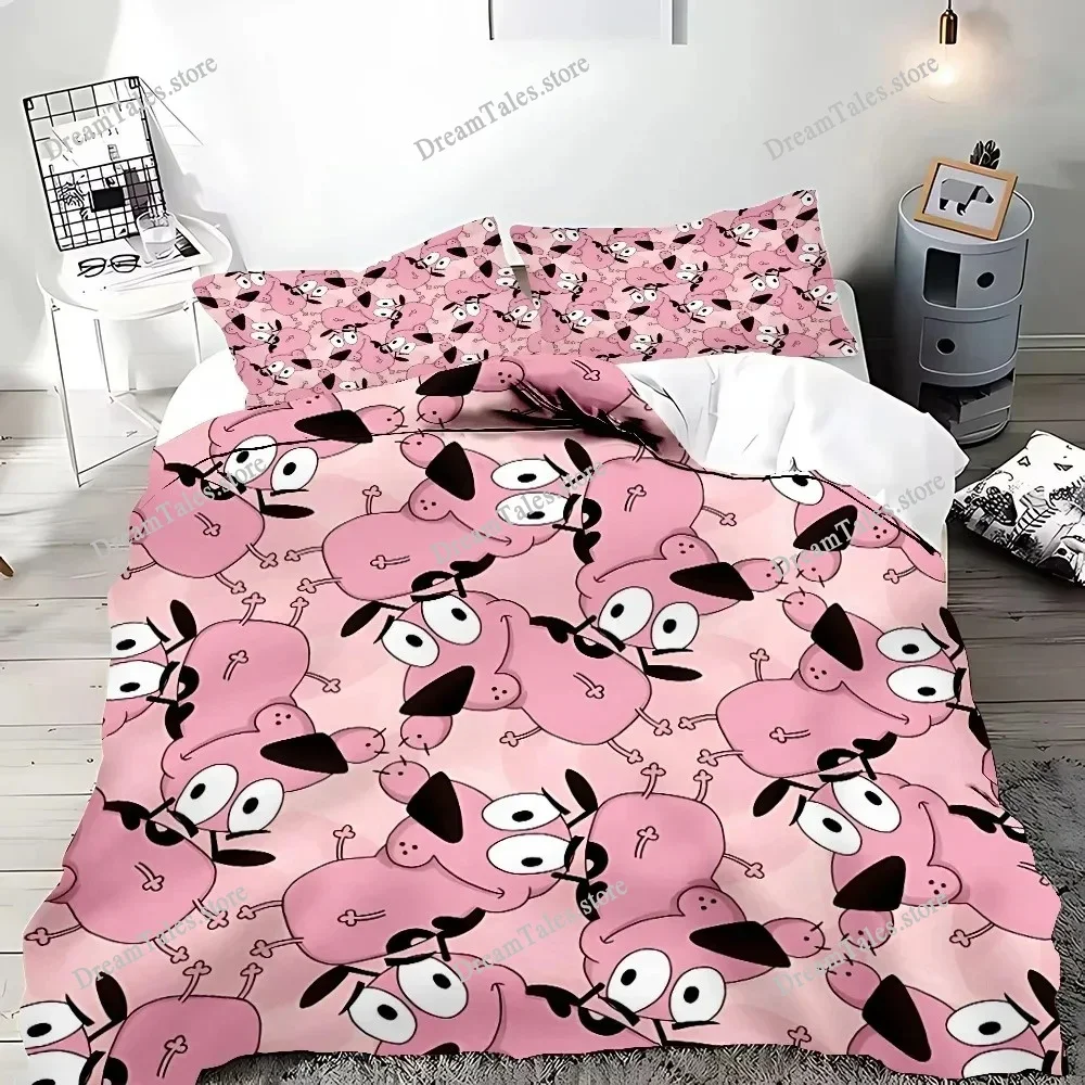 

Home Textile Cartoons Courage The Cowardly Dog Cover Duvet Cover Pillow Case Boy Girl Polyester Bedding Set King Queen Twin Size
