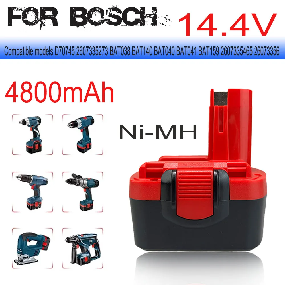 4800mAh for bosch 14.4v battery BAT038 Battery /Charger BAT040, BAT140, GSR 14.4 V, 35614,BAT041 Battery Power Tool