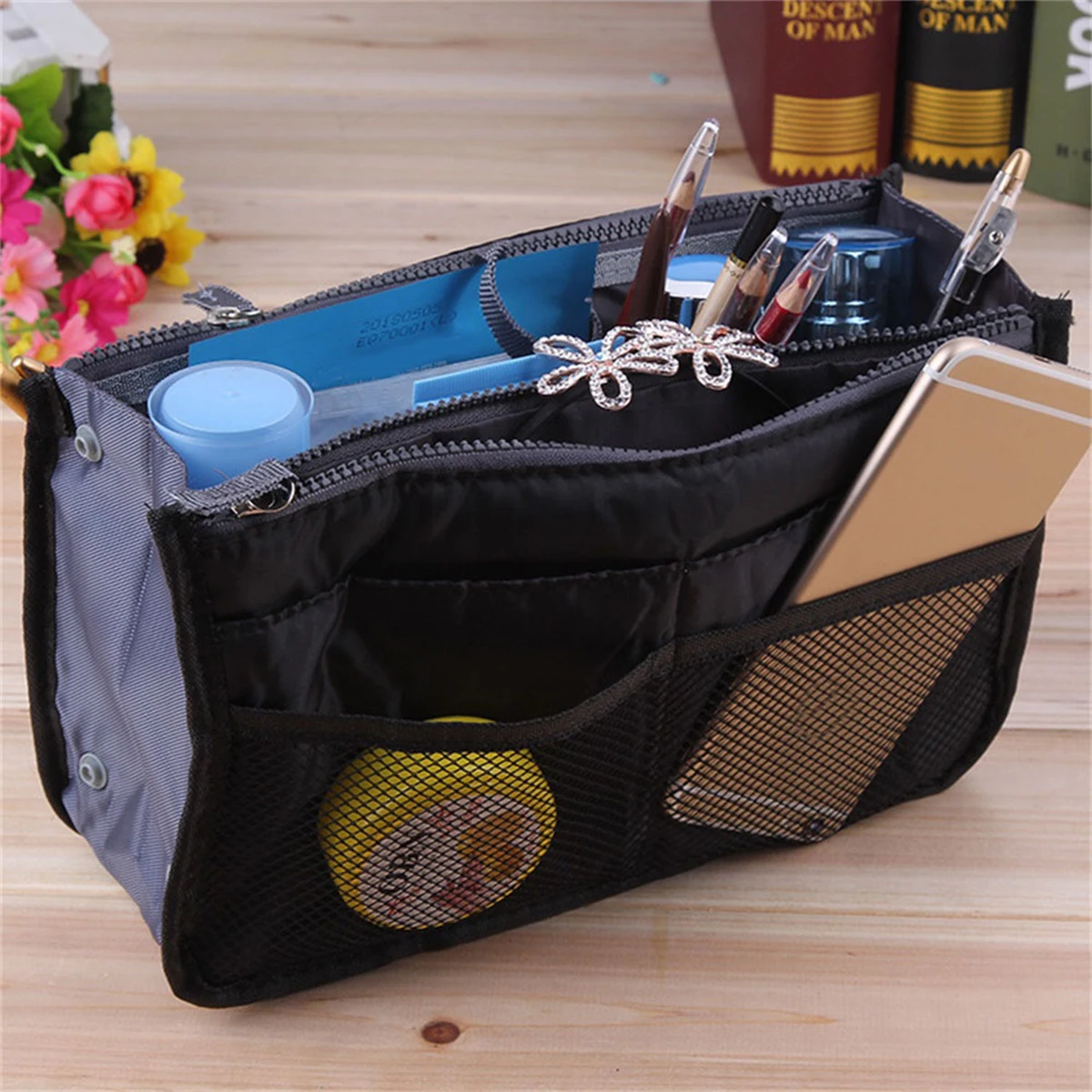 Organizer Insert Bag Women Travel Insert Organizer Handbag Purse Large liner Lady Makeup Cosmetic Bag Cheap Female Tote Hot Sale