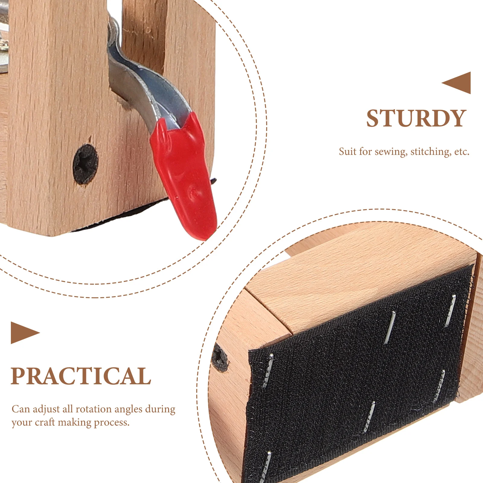 

Wooden Sewing Tools Durable Sturdy Wood Material Easy Use Lacing Sewing DIY Projects Wooden Stitching