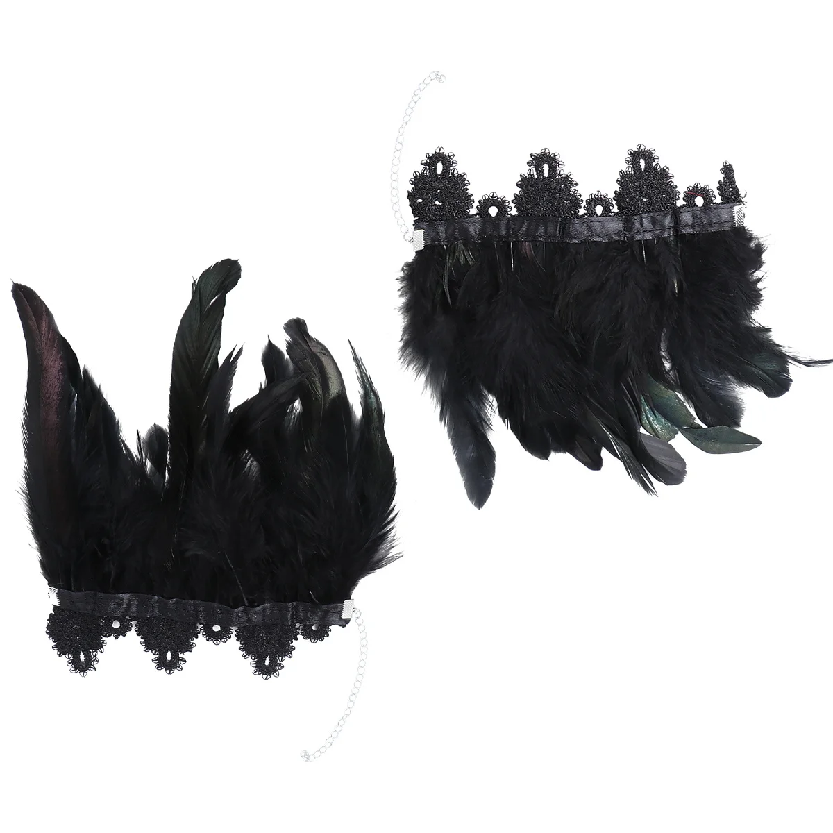 2 SZT. Akcesoria do kostiumów na Halloween Czarne mankiety dekoracyjne Mankiety klauna Bransoletka damska