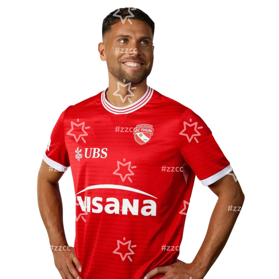 25-26 FC Thun Home football jersey match set Switzerland fan gift Summer Sports Men's T-Shirt Kid's Clothing Tee Y2k Woman ﻿
