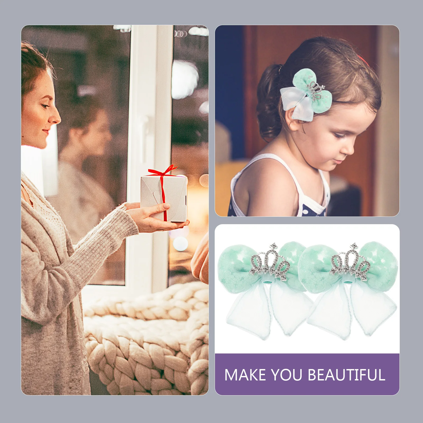 

2Pcs Hair Clips Bow Lovely Alligator Hairpins Bright Color Festival Party Hair Accessories Bow Hairpin Cute Headdress