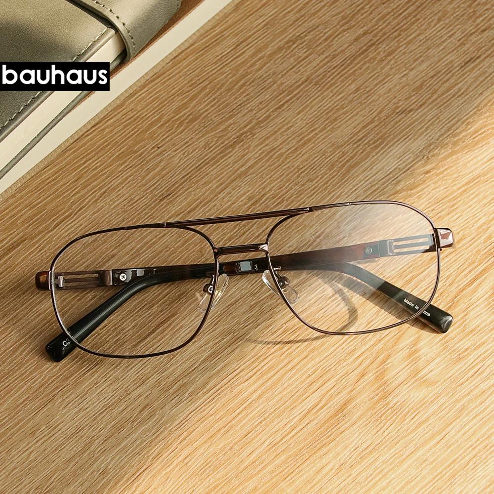 

OG-1145 Metal Punk Computer Double Beam Square Myopia Glasses Men Women Retro Eyeglasses