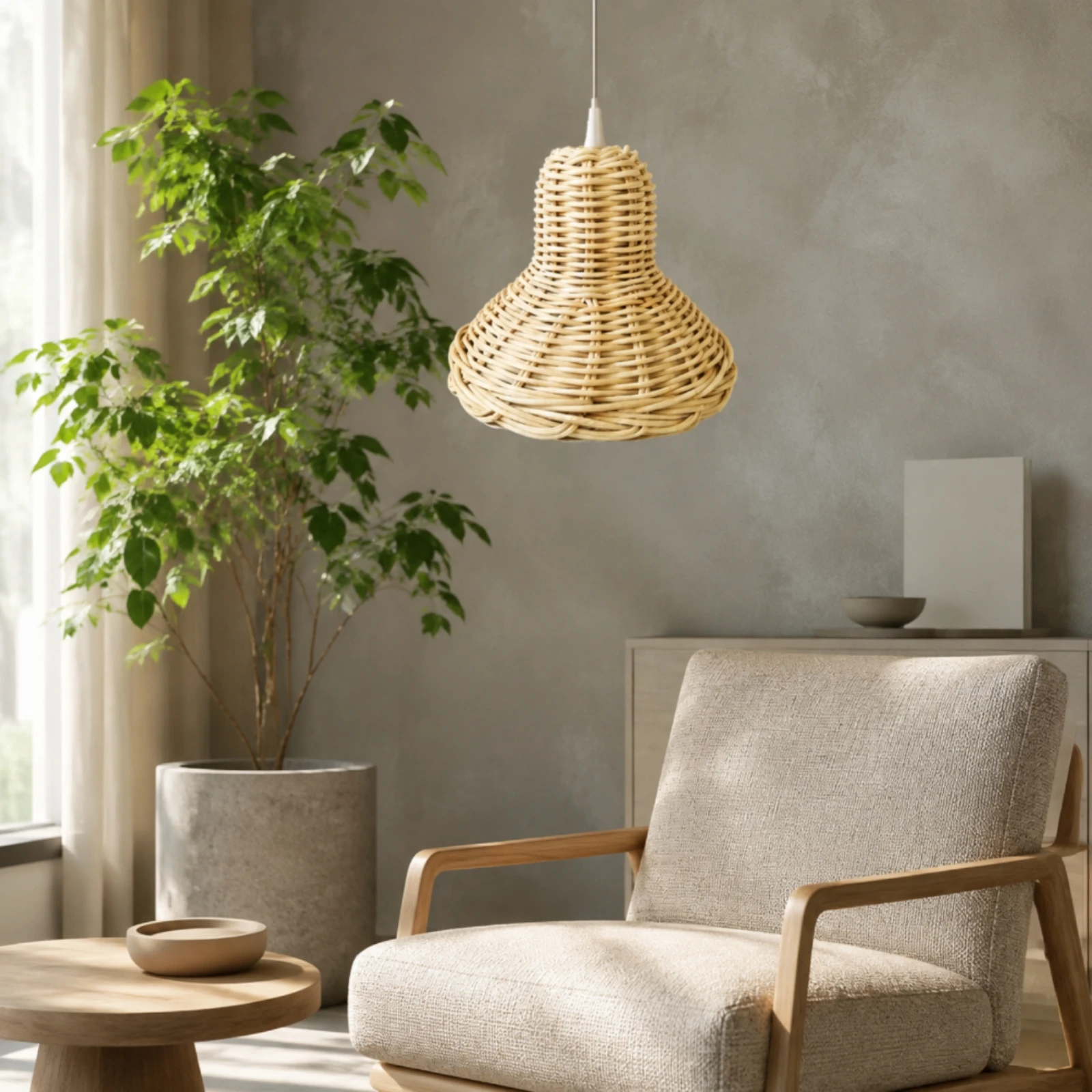 Handwoven Rattan Pendant Shade - đánh giá và giá Wicker Pendant Shade