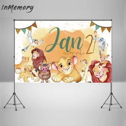 Cartoon Lion King Simba Photography Backdrop for Boy Birthday Party Decoration Watercolor roi lion Background for Photo Studio