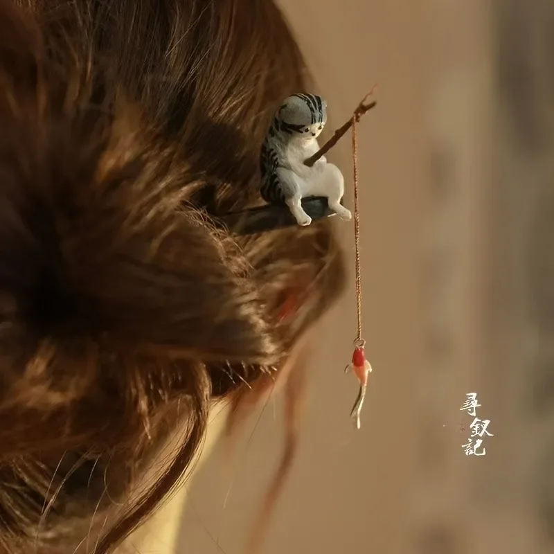 

Китайская заколка для волос Hanfu, деревянная палочка для волос с ручной резьбой Феникса, винтажные аксессуары для волос для женщин, заколка для волос в стиле ретро из античной бронзы