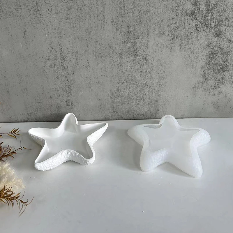 Starfish Dish Silicone Mold Starfish Jewelry Storage Tray Plate Plaster Drop Mold Flowerpot Molds Craft Decoration