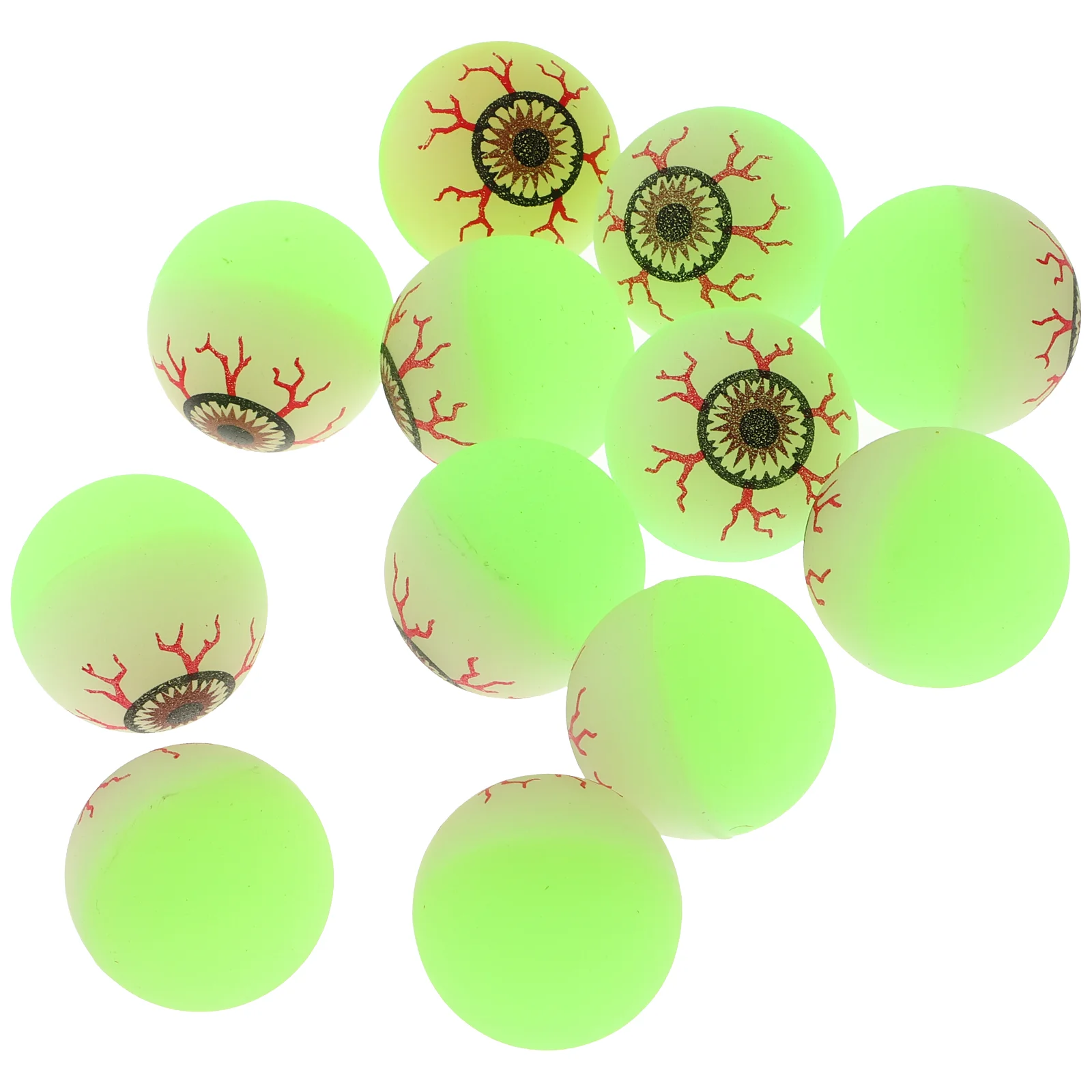 12 Pcs Christmas Glow-in-the-dark Bouncy Ball Solid Bouncing Toy Bounce Balls Rubber Luminous Party Favor Supplies Gift