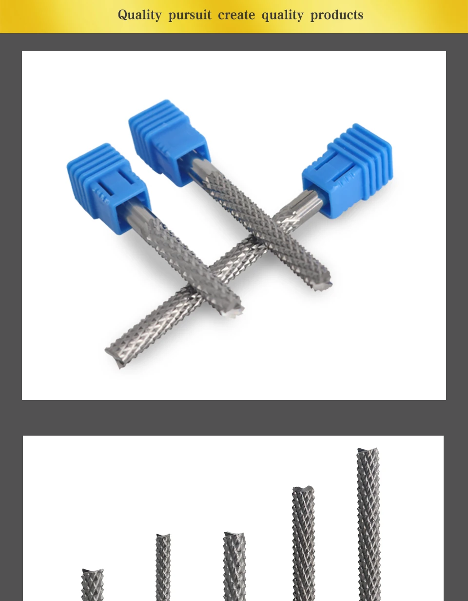 3,175/4/6mm Schaft PCB Mais Zähne Fräser Hartmetall Wolfram Schaftfräser 2 Flöten Holz Router Bits CNC Schneiden Werkzeuge Für ABS MD – Detail 11