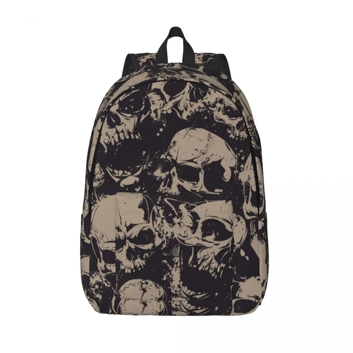 Grunge Pattern With Skulls Rock Backpack for Men Women Casual Student Hiking Travel Daypack Laptop Canvas Bags Outdoor