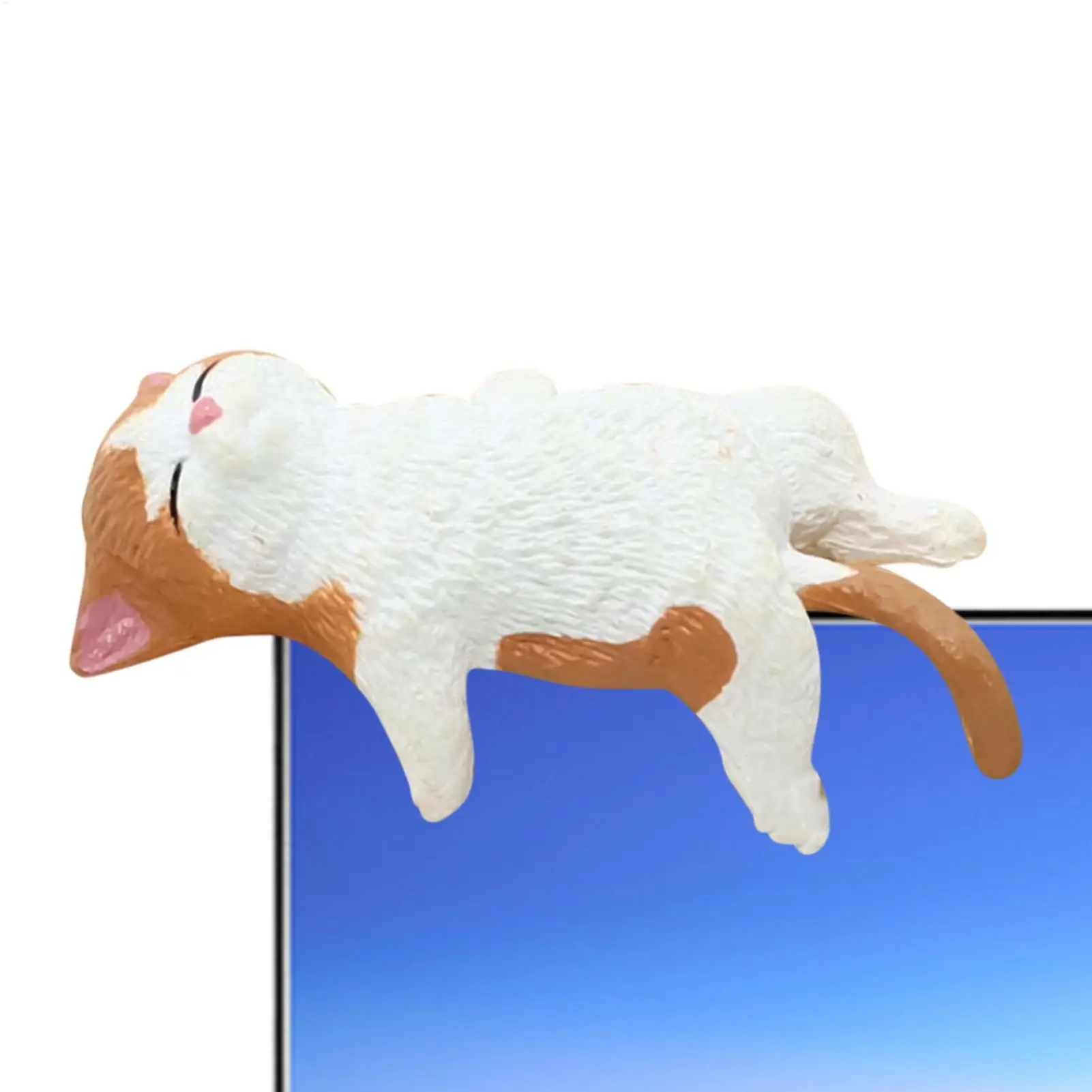 Miniature Cats Cute Computer Monitor Decor Creative Miniature Cat Statues for Home Workplace Car Aquarium Monitor Landscape