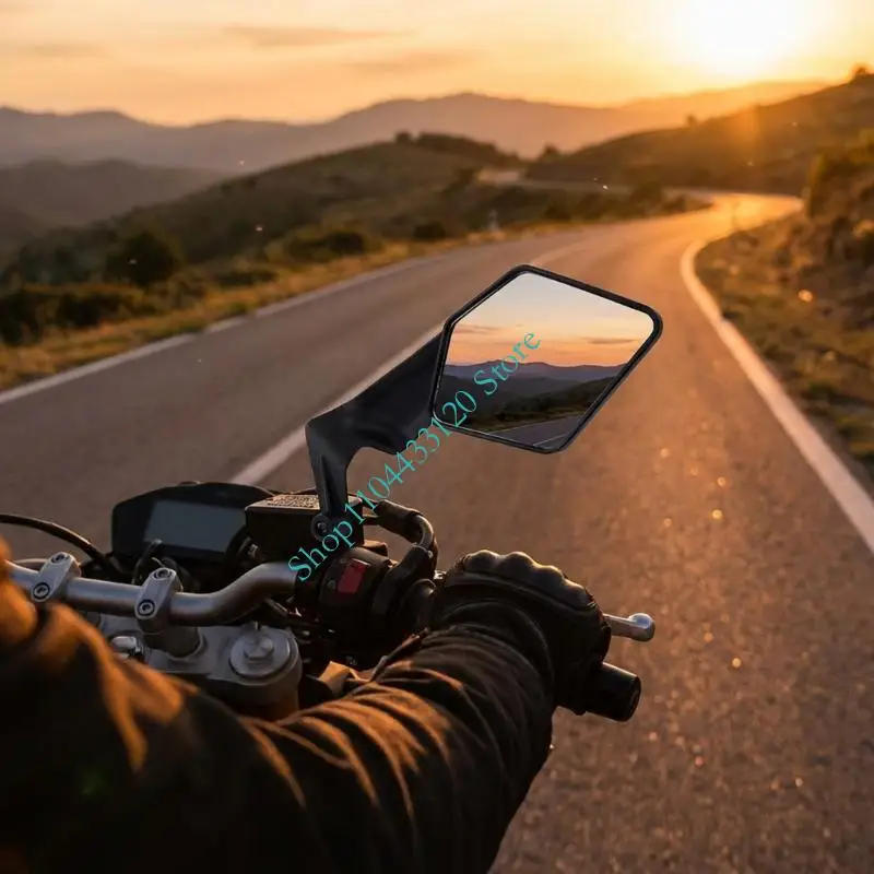 Shock Absorbing Riders Focused Motorcycle Rearview Mirrors Catering To Novice Installers Providing Expansive Sight Lines