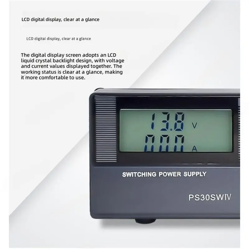 DTA4-For QJE PS30SWIV DC Communication Switching Power Supply 13.8V 30A Adjustable Linear Power Supply, 1PC EU Plug Included