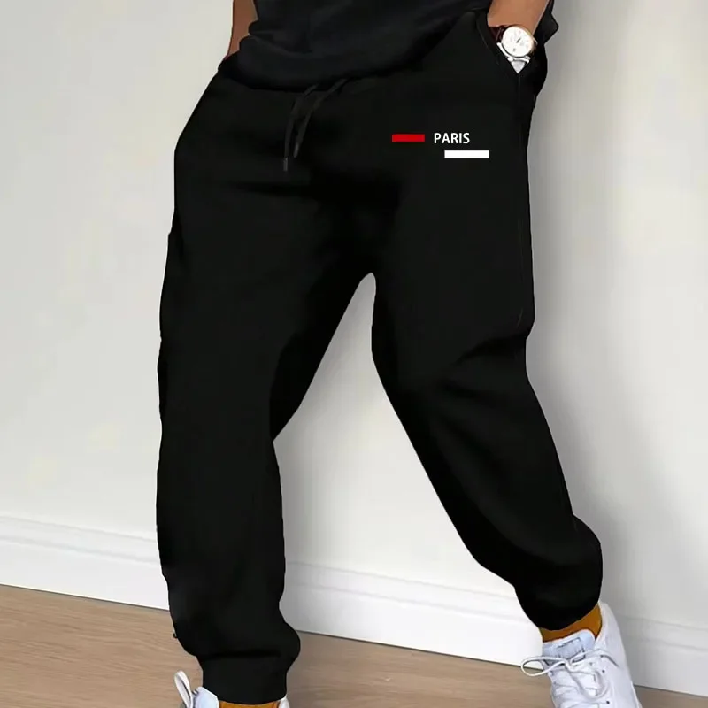 

2024 Spring and Autumn Men's Casual Pants Personalized Printed Slim Breathable Sweatpants Sports Jogging Retro Streetwear