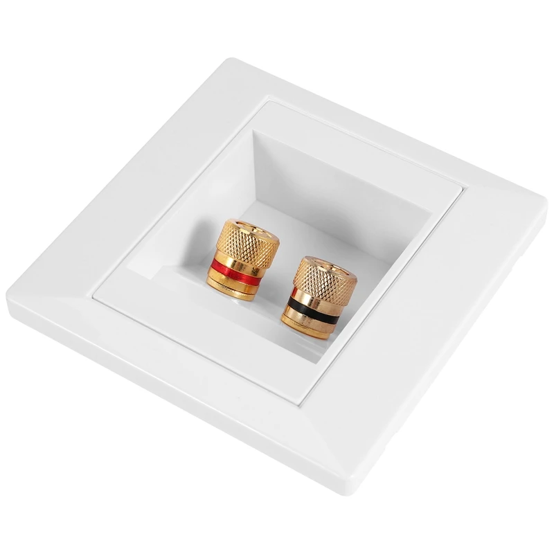 Sodial (R) พอร์ตเชื่อมต่อซ็อกเก็ตผนังที่มี2แจ็คลำโพงสีขาว