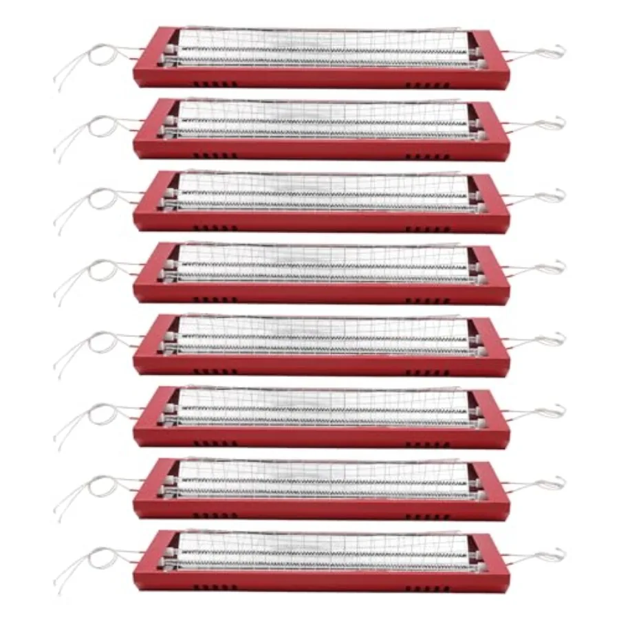 

Infrared Paint Curing Lamp for Automotive/Furniture/Craft Repair Halogen Bulbs Black 8Pcs 2000W 110V No-Plug Heat Lamp