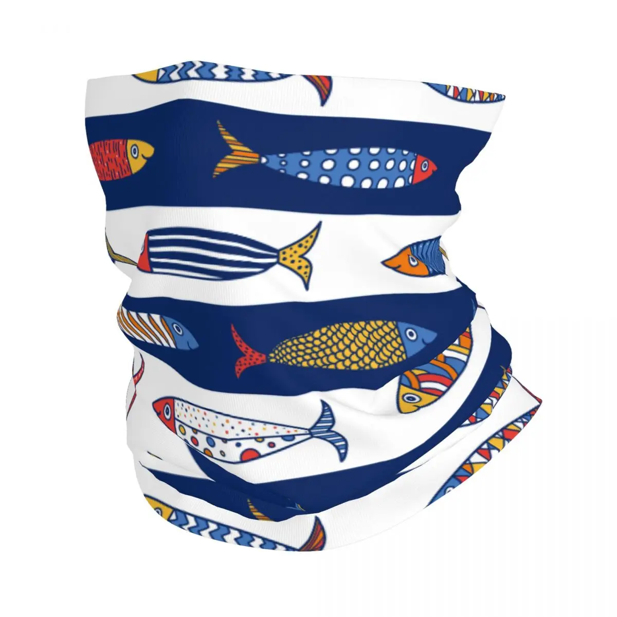 Cute Fish Pattern Thin Wrap Scarf Bandana Neck Gaiter Face Cover Headband