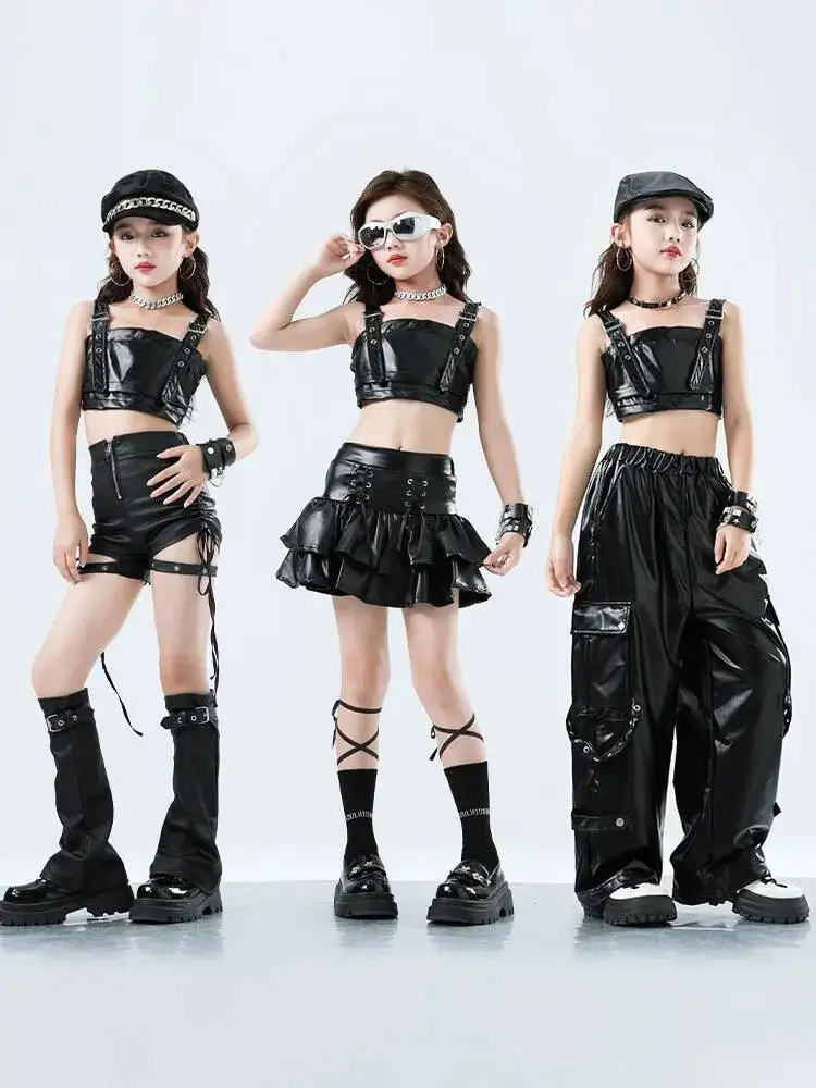 Halloween Black Hop Hip Dancing Clothes Black Street Dance Stage Costume Jazz Dancewear Festival Clothing Kpop Outfit