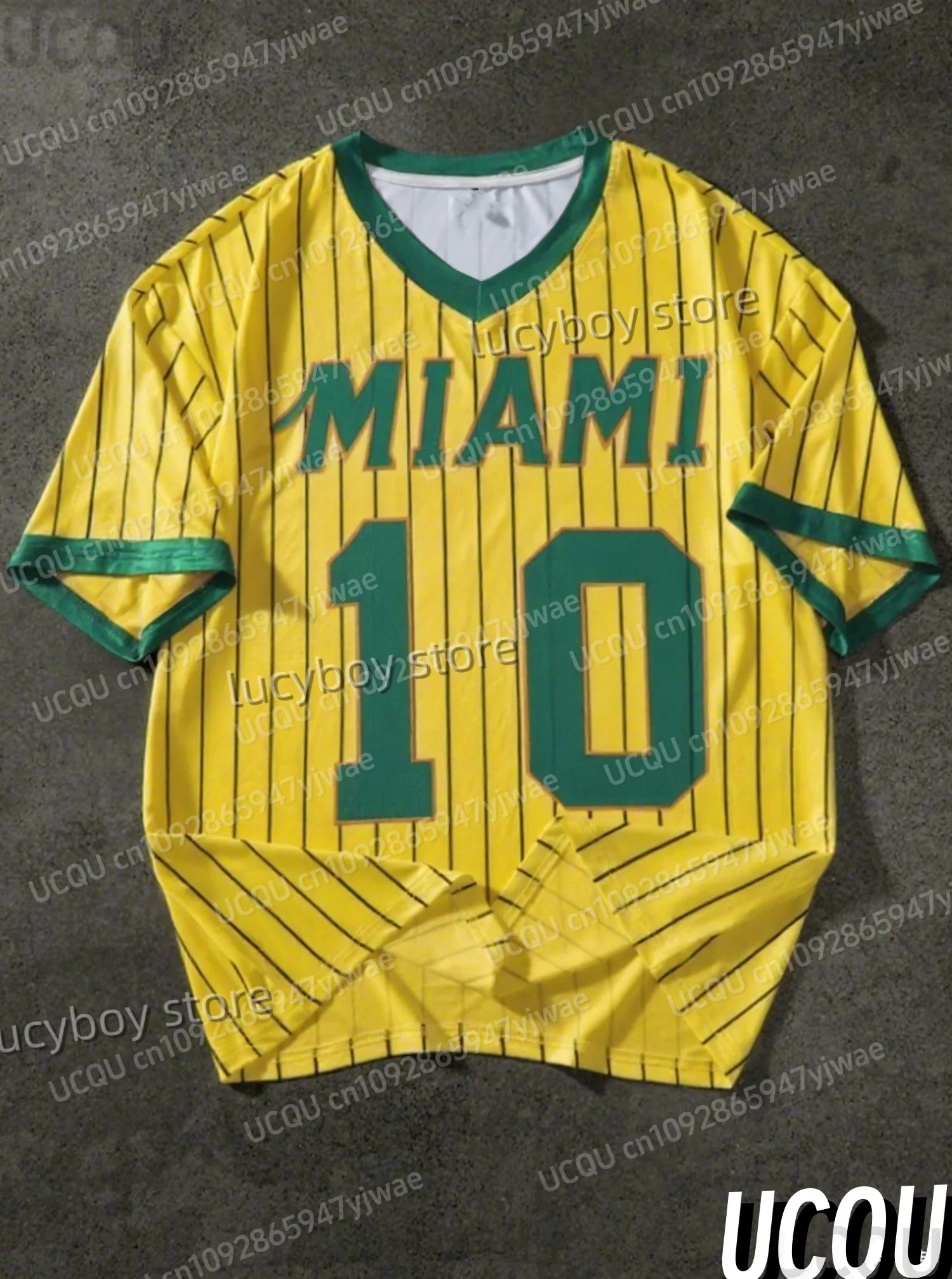 

Summer Mens Number 10 MIAMI Print T-Shirt Man Short Sleeve Sportwear Football T-Shirt Vintage Oversize Striped Tees Men Clothes