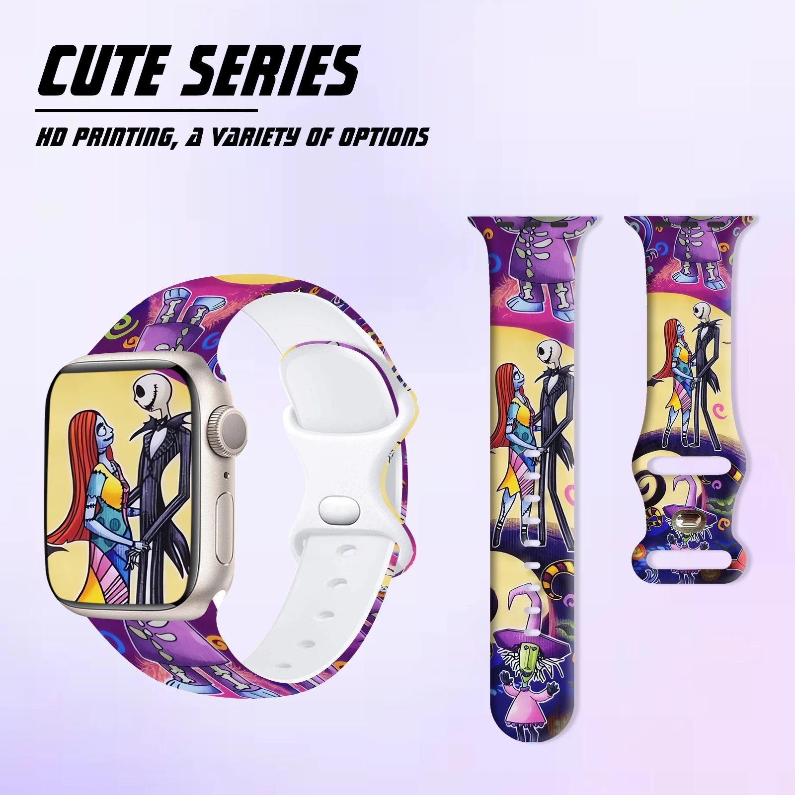 Disney Colorful Series Print Strap for Apple Watch 11 10 9 SE Silicone Band Replaceable Watchband for iWatch 46mm 45mm 42mm 41mm