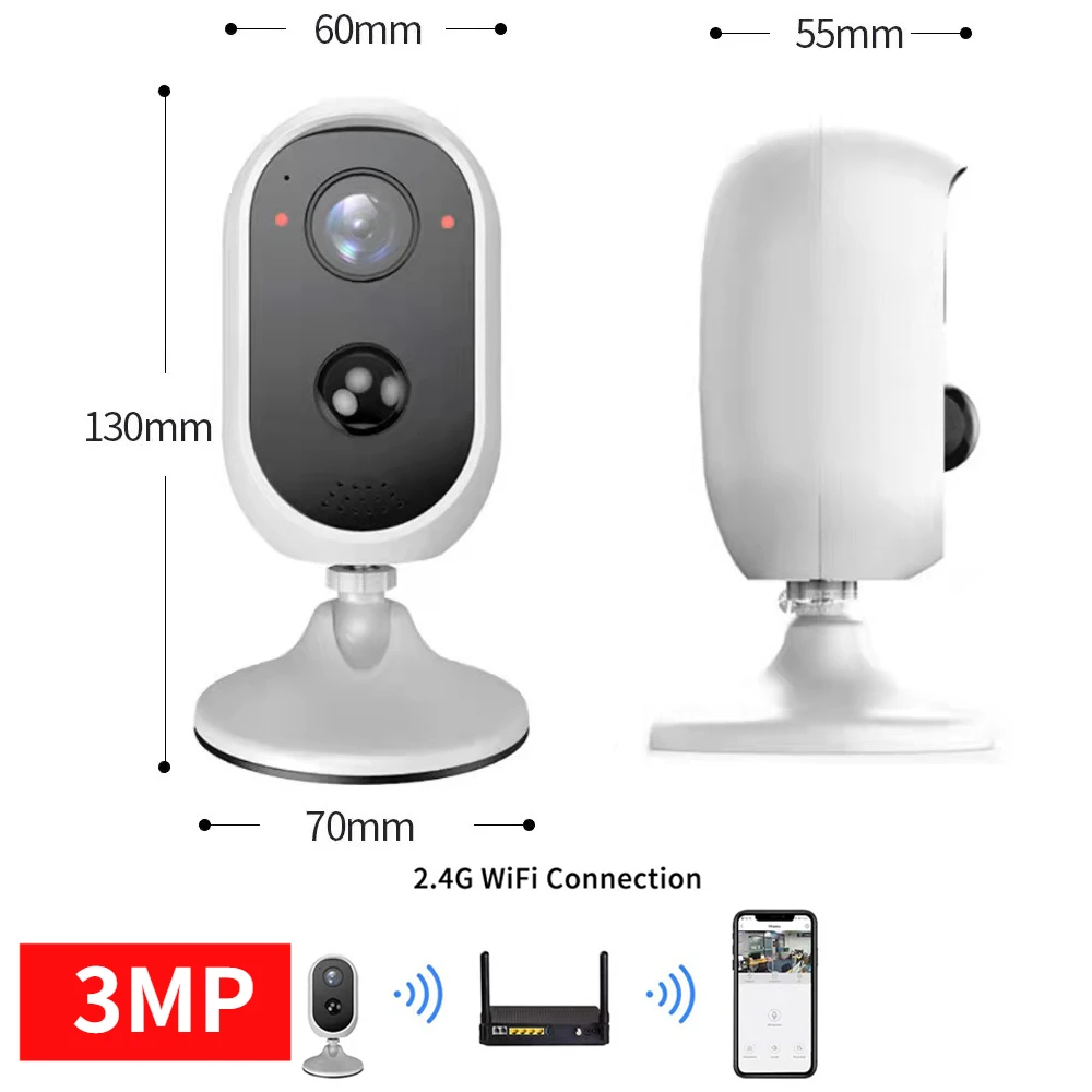 

1080P 3MP Smart Mini WiFi IP Camera Indoor Wireless Security Home CCTV Surveillance Camera Baby Monitor with Auto Track