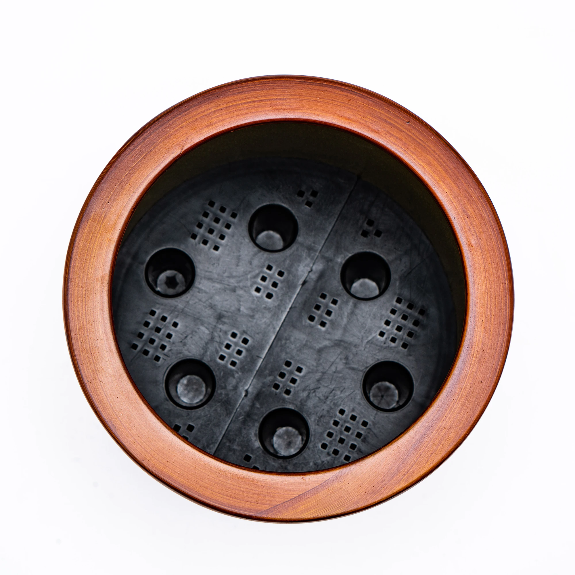 7.8 in. Dark Wood Plastic Self-watering Planter Pot view 5
