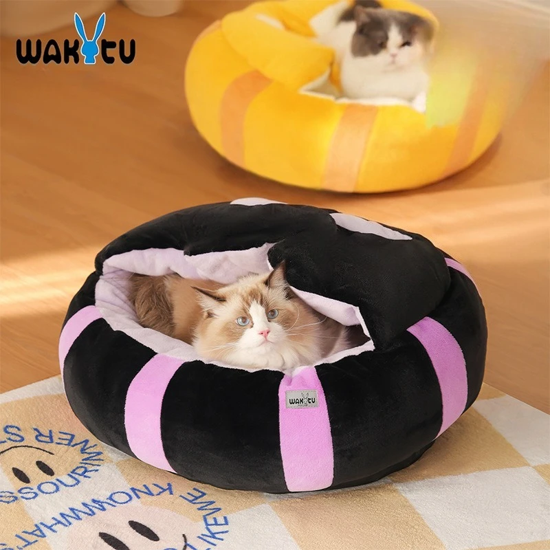 

Wakytu Flocking Shell Cat Nest Small Medium Dog Seat Mat Cotton Halloween Cat Nest Warm Dog Mattress Pet Cat Beds Mats