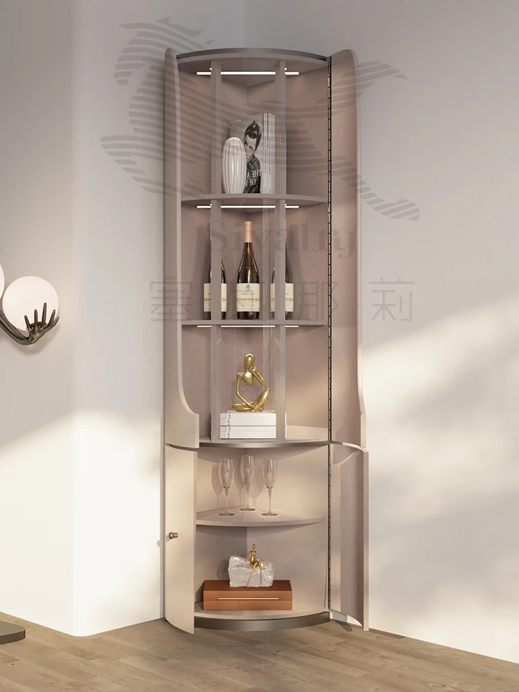 

Modern Entry Lux Style Corner Cabinet Villa Living Room High-End Corner Wine Cabinet Storage Curio Cabinet